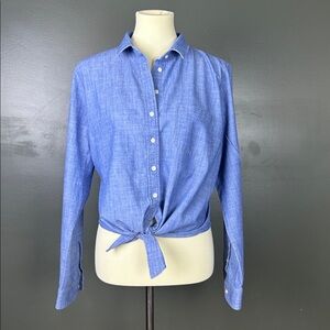 J. Crew Factory Chambray Blue Button-Down Shirt